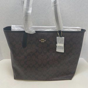 100% Authentic Coach Signature City Tote (Style No. 5696) - Brown/Black